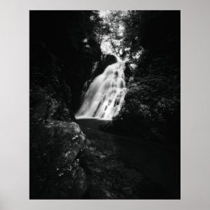 Poster Šum cascade en noir et blanc