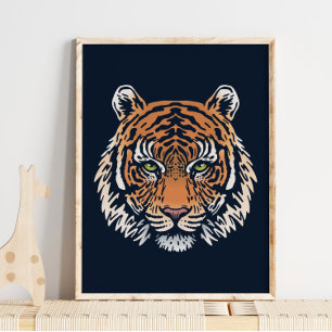 Poster Sumatran Tiger Wildlife Orange Print Tiger
