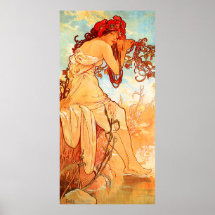 Poster Summer Alfons Mucha Art Nouveau