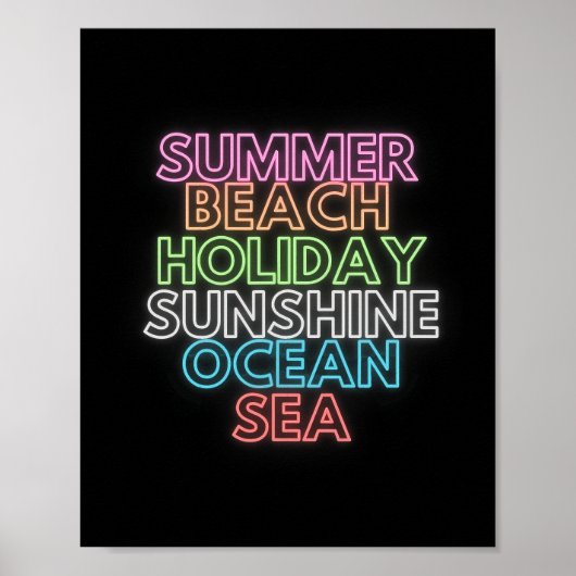 Poster Summer Beach Holiday Sunshine Ocean Sea Holiday Va (Devant)