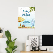 Poster Summer Beach Surboard Baby shower Bienvenue (Bureau à domicile)