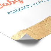 Poster Summer Boho Surf Beach Van Baby shower Bienvenue (Coin)