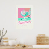 Poster Summer Home Cocktails Fabriqués Retro (Cuisine)