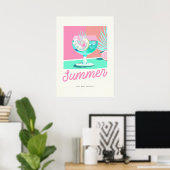 Poster Summer Home Cocktails Fabriqués Retro (Bureau à domicile)