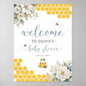 Poster Summer Honey Bee Baby shower Bienvenue (Devant)