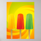 Poster Summer Ice Pops Trio Bright Popsicles (Devant)