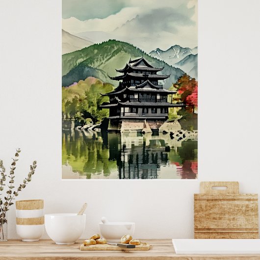 Poster Summer Lake Castle (Cuisine)