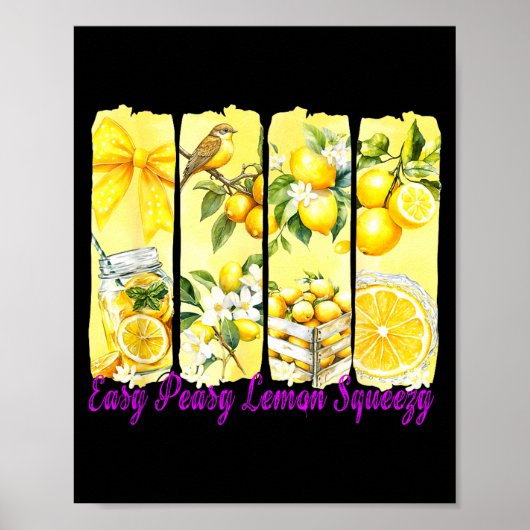 Poster Summer Lemon,coquette Bow Summer Funny Gift Tee Wi (Devant)