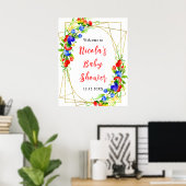 Poster Summer Mixed Berries Baby Shower Welcome (Bureau à domicile)