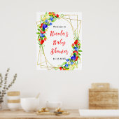 Poster Summer Mixed Berries Baby Shower Welcome (Cuisine)