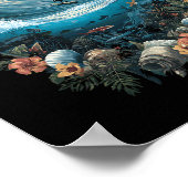 Poster Summer Ocean Wave Surfing Tropical Beach Reef  (Coin)