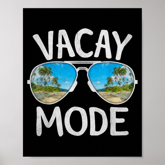 Poster Summer Vacation Sunglasses Palm Tree Beach Vacay (Devant)