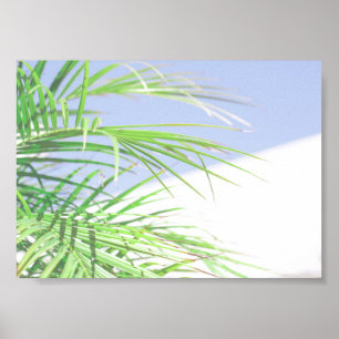 Poster Summer Vibes Palm Tree Leaves Pale Green Pastel