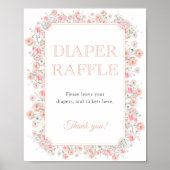 Poster Summer Wildflower Diaper Raffle Baby Shower (Devant)