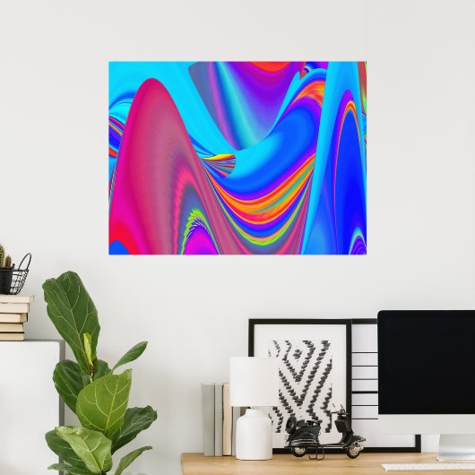 Poster Summerfeel, Rainbowart 3D Abstrait (Bureau à domicile)