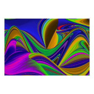 Poster Summerrainbow, Rainbowart 3D Abstrait