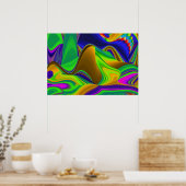 Poster Summerrainbow, Rainbowart 3D Abstrait (Cuisine)