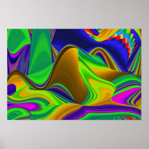 Poster Summerrainbow, Rainbowart 3D Abstrait