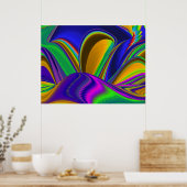 Poster Summerrainbow, Rainbowart 3D Abstrait (Cuisine)