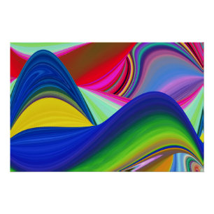 Poster Summerrainbow, Rainbowart 3D Abstrait