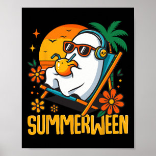 Poster Summerween Drôle Fantôme Halloween Summer Beach Vi