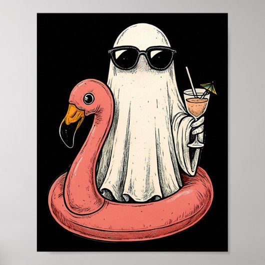 Poster Summerween Fantôme Avec Flamant rose Floatie Women (Devant)