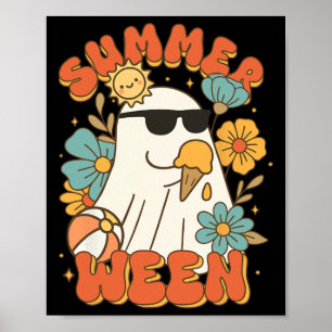 Poster Summerween Ghost Crème de glace mignonne drôle Hal