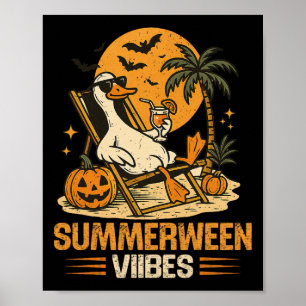 Poster Summerween Goose Éffrayant Halloween Citrouille Be