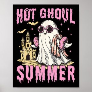 Poster Summerween Hot Ghoul Été drôle jolie piscine fantô