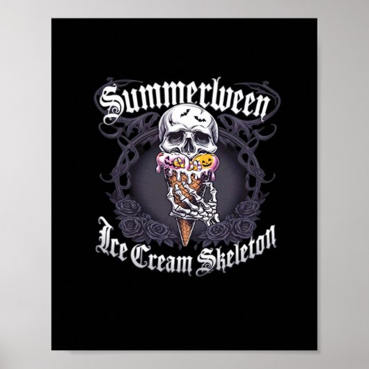 Poster Summerween IceCream Skeleton Classic Trending (Devant)