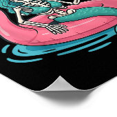 Poster Summerween Mermaid Skeleton Beach Flamant rose Hal (Coin)