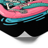 Poster Summerween Mermaid Skeleton Beach Flamant rose Hal (Coin)