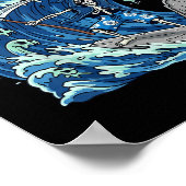 Poster Summerween Skeleton Surf Grim Reaper Plage Éffraya (Coin)