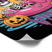 Poster Summerween Vibes Skeleton Flamant rose Hallowee Éf (Coin)