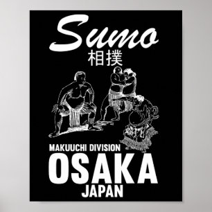 Poster Sumo Wrestler Humoristique Judo Osaka Japon Lutteu