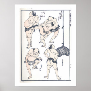 Poster Sumo wrestlers en préparation