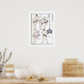 Poster Sumo wrestlers in preparation (Cuisine)