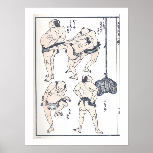 Poster Sumo wrestlers in preparation (Devant)