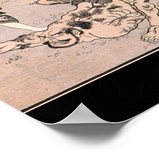 Poster Sumo Wrestlers, vers 1800. Japon (Coin)