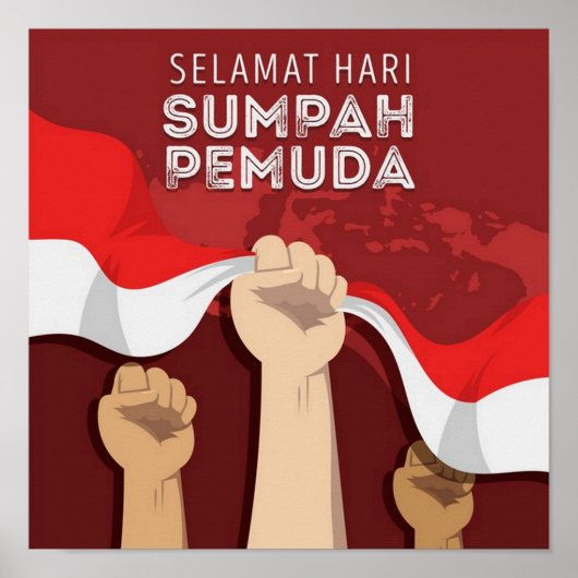 Poster Sumpah Pemuda - Engagement de la jeunesse indonési (Devant)