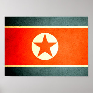 Poster Sun a embrassé le drapeau de la Corée du Nord