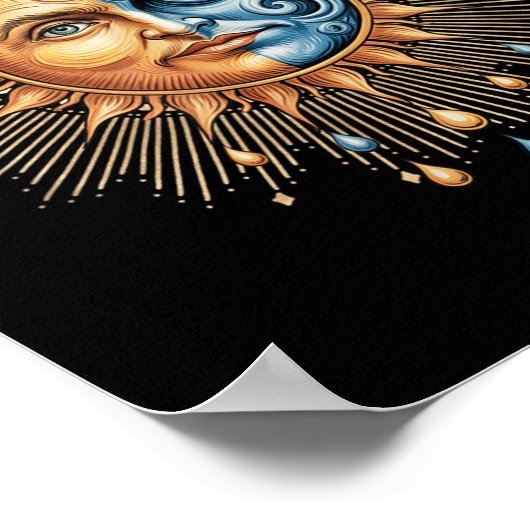 Poster Sun And Moon Celestial Boho Mystical Hipe 90s  (Coin)