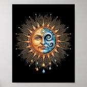 Poster Sun And Moon Celestial Boho Mystical Hipe 90s  (Devant)