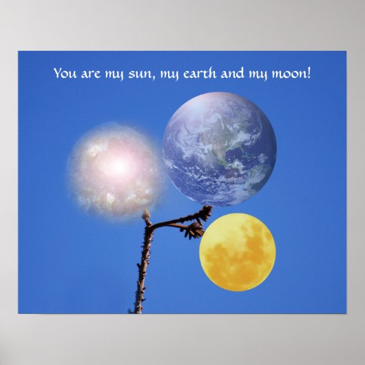 Poster Sun earth and moon (Devant)