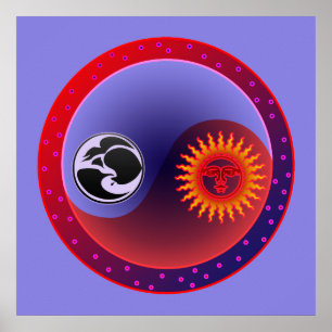 Poster Sun et lune dans l'équilibre