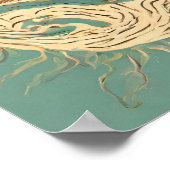 Poster Sun Fiery sur Green Sun Illustration Mur Art Impri (Coin)