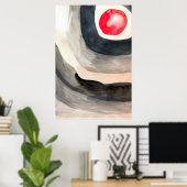 Poster Sun gris et noir art moderne abstrait (Bureau à domicile)