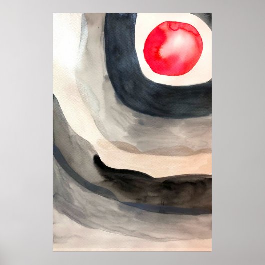 Poster Sun gris et noir art moderne abstrait (Devant)