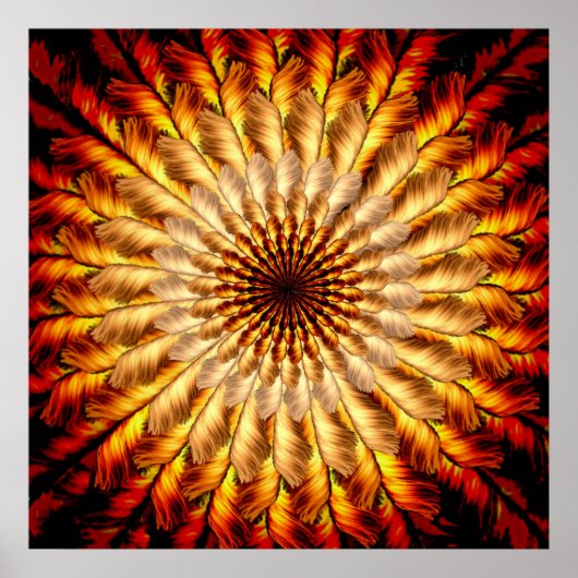 Poster Sun Mandala en plumes (Devant)