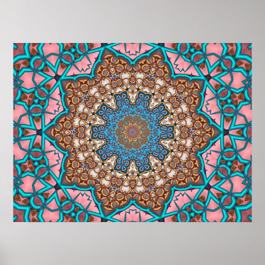 Poster Sun Mandala Floral (Devant)